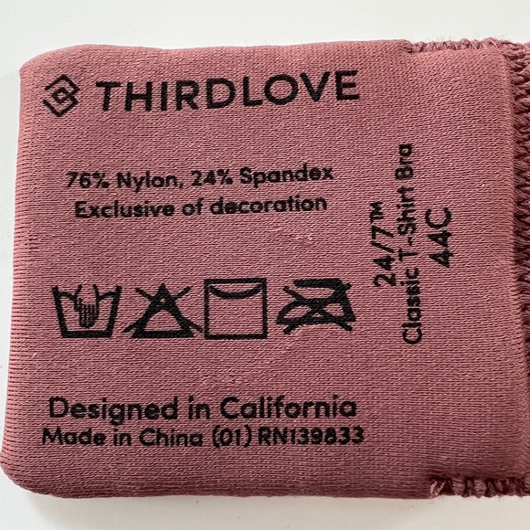 ThirdLove 24/7 Classic T Shirt Bra in Sienna Size 44C - Picture 6 of 6